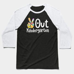 Peace Out Kindergarten -Last Day of School Kindergarten Grad Baseball T-Shirt